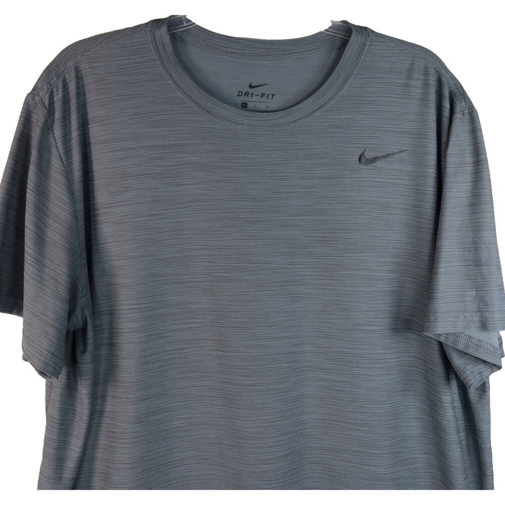 Nike Dri-FIT T-Shirt Mens Size XL Charcoal Gray Heather Swoosh Training